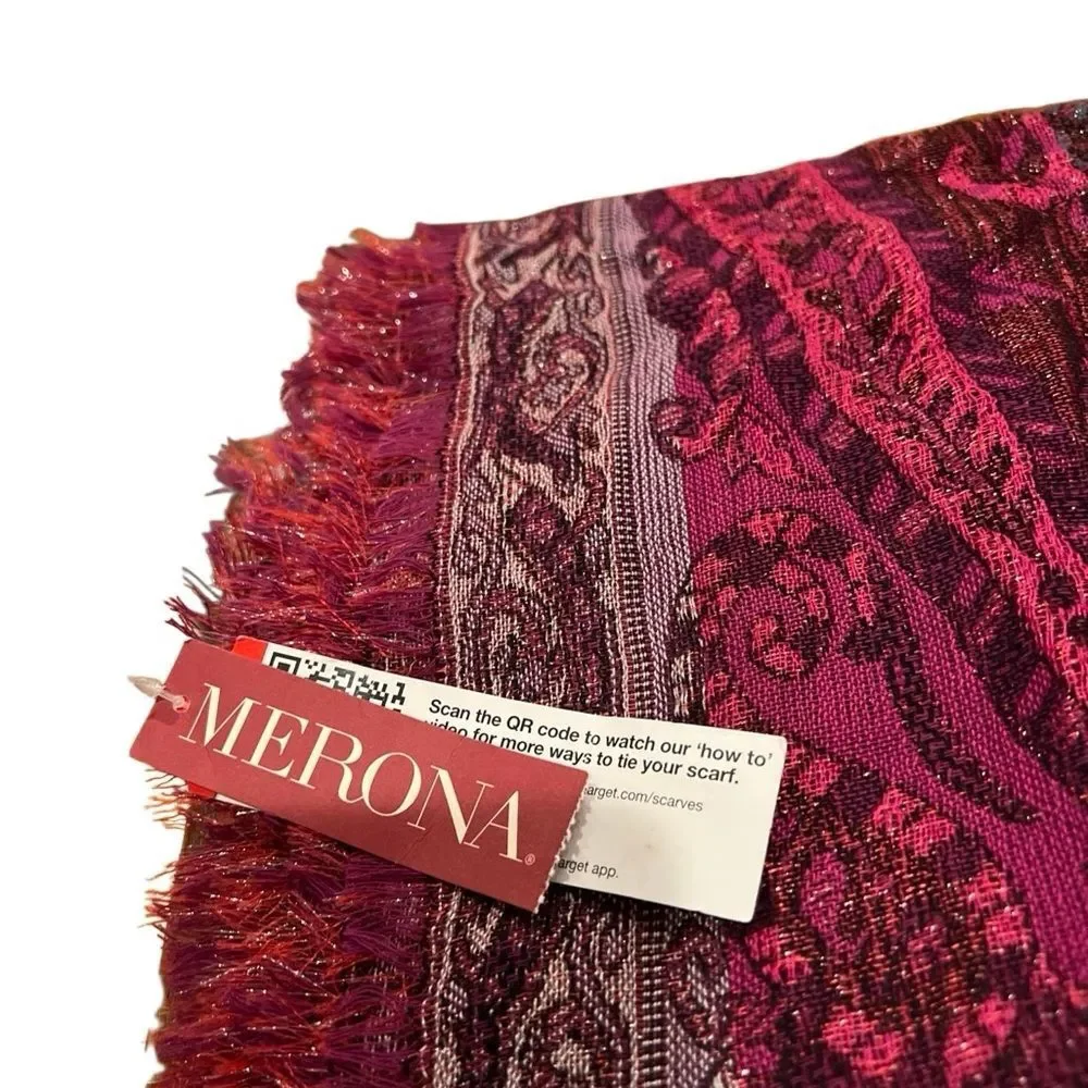 Merona Scarf with Red and Purple Paisley